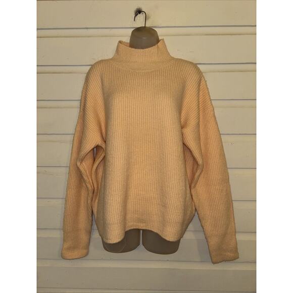 NWT MinkPink Mock Neck Long Sleeve Pullover Kaia Knit Peach Jumper Size M - Picture 1 of 9